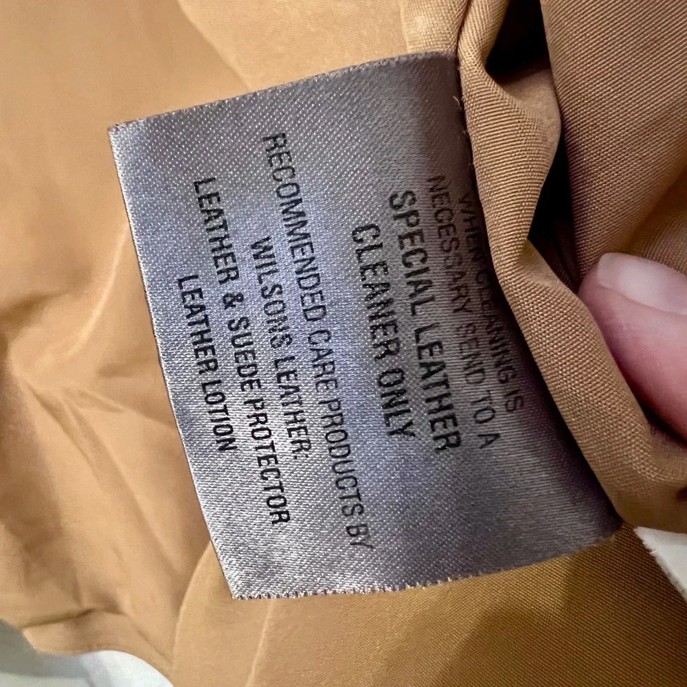 VTG Wilsons Leather Pelle Studio Women's Tan Genuine Leather Zip Front Jacket XL - Picture 10 of 11